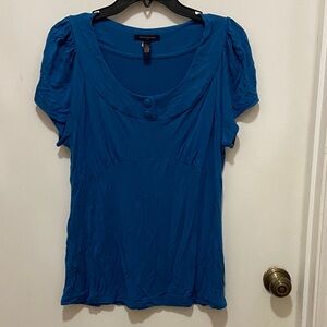 Banana Republic Teal Blouse with Button Accents Size L